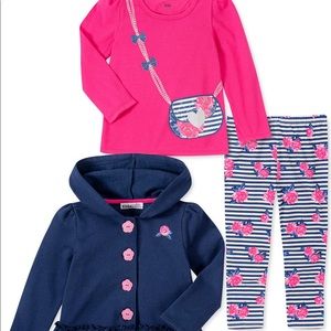 Little Girls 3-Piece Hooded Jacket Set NWT